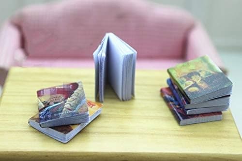 SXFSE Dollhouse Decoration Accessories, 1:12 Dollhouse Miniature Scene Model Novel Books for Bedroom Book Room Play Toy 7 Pcs (Multicolored, 20 x 24 mm) thumbnail 4