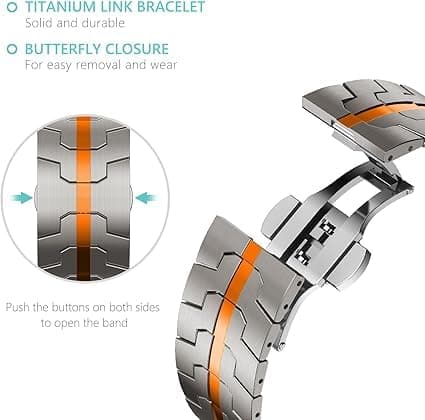 WONJOY Compatible with Samsung Galaxy Watch Ultra Band 47mm(2025/2024), Robust Men Stainless Steel Replacement Link Metal Bracelet thumbnail 3