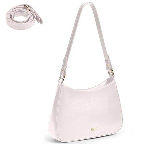 Aucuu Handtasche Damen, Umhängetasche Damen Klein Handtasche, Y2K Crossbody Bag, PU Leder Schultertasche, Mini Hobo Bag Retro Achsel Tasche, Shoulder Bag für Dating Party Einkaufe - #4 Weiß - Image 1
