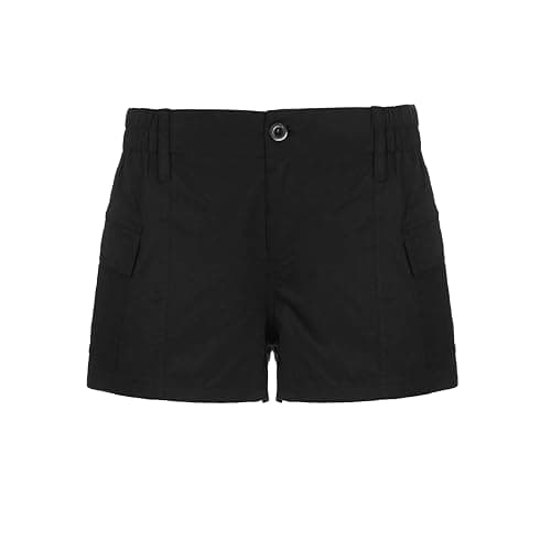 Women Cargo Shorts Elastic Low Waist Pocket Shorts Y2k Egirls Slim Fitted Shorts Vintage Harajuku Streetwear thumbnail 4
