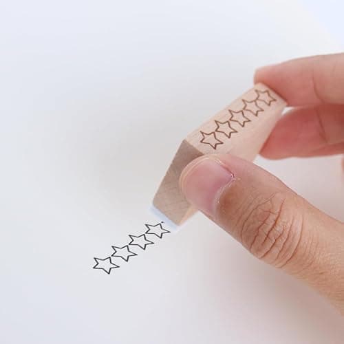 5 Star Rating Rubber Stamp – 5 Star Review Fill-in Stamp for Journals, Planners, Scrapbooking, DIY Crafts, Feedback & Review Notes, Teacher Stamps & Student Feedback, Grading Supplies thumbnail 4
