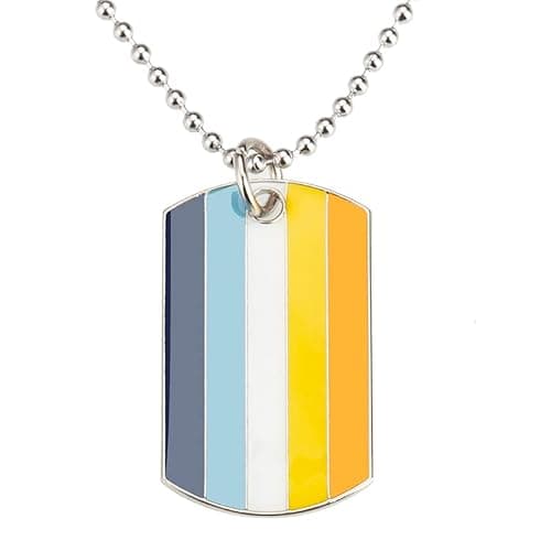 COLDDOX Progress Pride Dog Tags Pendant Rainbow Pride Gift LGBT Necklace - AroAce