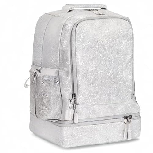Bentgo Kids 2-in-1 Backpack & Insulated Lunch Bag - Glitter Designed 16” Backpack for School & Travel -, Durable, Water Resistant, Padded, & Large Compartments (Glitter Edition - Silver) thumbnail 6