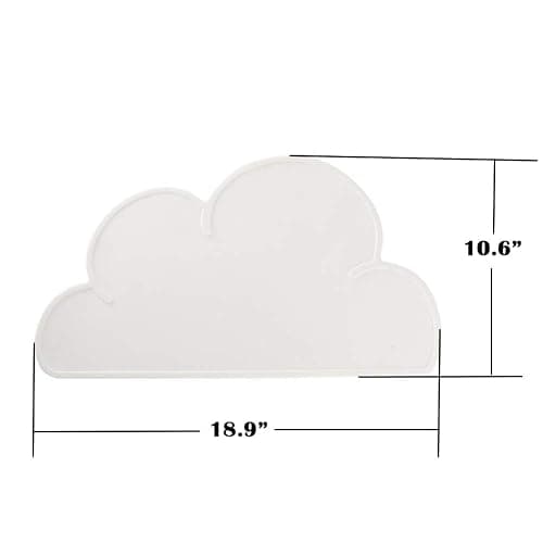 Love Dream Silicone Pet Feeding Food Mat with Raised Edge, Anti-Slip Waterproof Pet Bowl Mat Placemat for Dog and Cat (White) thumbnail 2