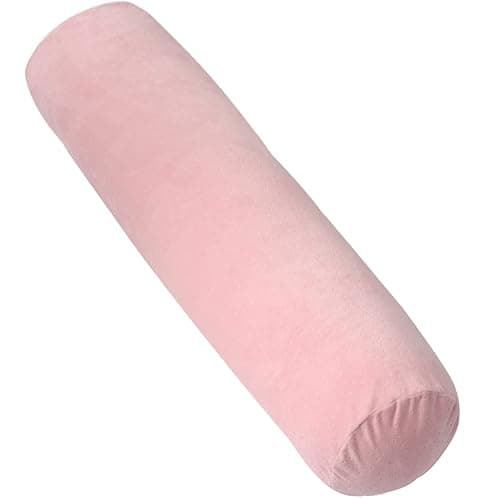 1 MIDDLE ONE Body Pillow for Adults, Bolster Pillow with Removable Velour Cover, Long Round Roll Cylinder Pillow for Bed, 47" x 7.87", Pink