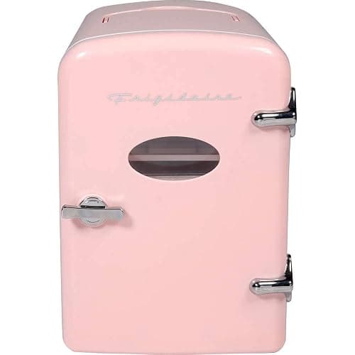 Frigidaire EFMIS175-PINK Portable Mini Fridge-Retro Extra Large 9-Can Travel Compact Refrigerator, Pink, 5 Liters & EFMIS129-WHITE 6 Can Beverage Cooler, White,4 Liters thumbnail 3