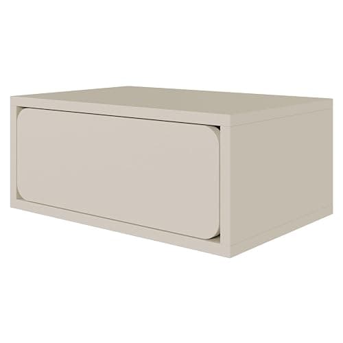 Selsey Nachttisch Beistellschrank Beistelltisch Nachtschrank Hängend Mit Schublade Push to Open Kugelauszüge Graubeige Wuwu - With One Drawer - Image 1