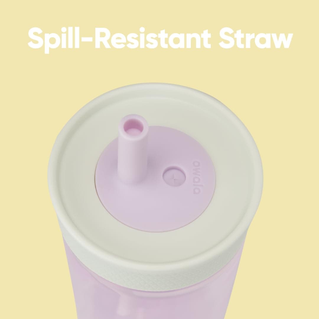 Owala Kids BPA-Free Plastic Tumbler with Spill Resistant Flexible Straw, Easy to Clean, Kids Water Bottle, Great for Travel, Dishwasher Safe, 15 Oz, Mint and Pink, (Unicorn) thumbnail 2