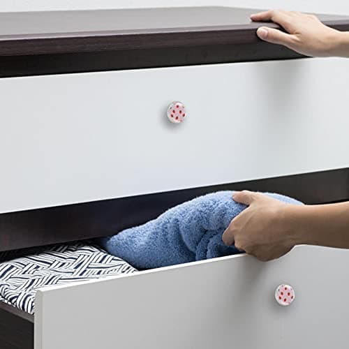 Pshhdgyhs Furniture Decorative Cabinet Drawer Pulls Handles,Kawaii Strawberry Pink Patterns Glass Round Knobs for Wardrobe Dresser Kitchen (4 Pack) thumbnail 6