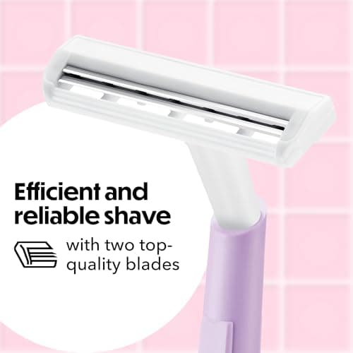 BIC Silky Touch Women's Disposable 2-Blade Razors, Travel Covers, College Dorm Room Essentials and First Apartment Must-Have, 40-Pack thumbnail 3