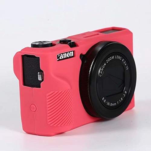 Professional Secure Silicone Camera Cases Bag Housing Rubber Body Skin for Canon PowerShot G7X III G7 X Mark III 20.1MP 4K Digital Camera (Red) thumbnail 3
