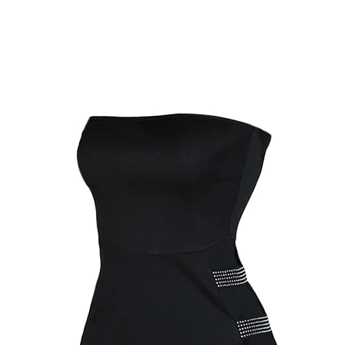 Loalirando Abito Corto Sexy Donna Mini Abito Estivo Vestito Elegante Senza Spalline Nero Clubwear Festa thumbnail 6