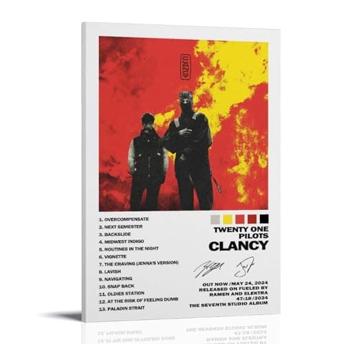 Twe-nty One Pilots Poster Clancy Signature Poster Canvas Painting Wall Art Picture Home Decor Print For Bedroom Living Room Dorm Study Bar Office 12x18inch(30x45cm) - Image 1