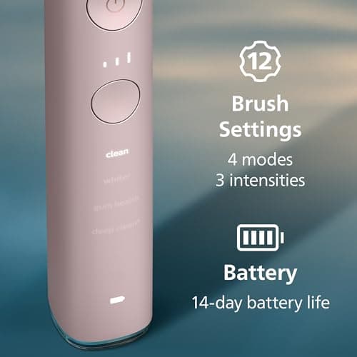 Philips Sonicare DiamondClean 9000 Electric Toothbrush - Sonic Toothbrush with App, Pressure Sensor, 12 Brushing Settings, Brush Head Replacement Reminder, Charging Stand, Travel Case, Pink, HX9911/90 thumbnail 7
