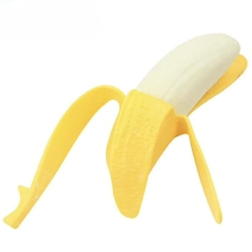 Dhjrefhhd 1Pcs Banana Squeeze Prop Fake Banana Stretchy Fidget Tool Novelty Stress Relief Funny Peeled Fake Banana Fruit Stress Tool Halloween Christmas Party April Fool's Day Decorate thumbnail 6