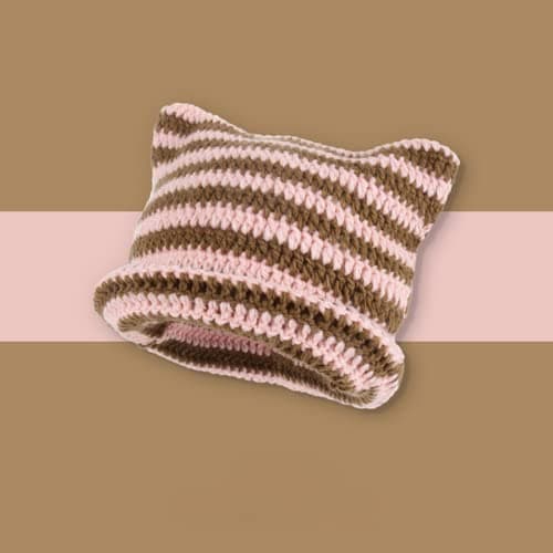 Crochet Hats for Women Cat Beanie Vintage Beanies Women Fox Hat Grunge Accessories Slouchy Beanies for Women thumbnail 2
