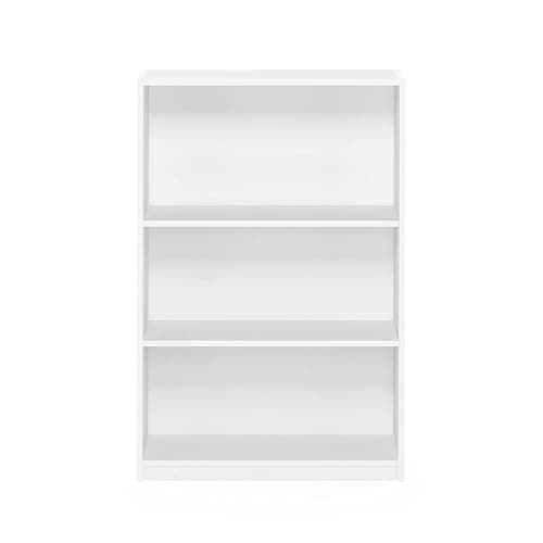 Furinno Jaya Book Shelf, 3-Tier Bookshelf, Bookcase with Adjustable Shelves, 9.5 x 24.5 x 40.3, for Organization and Storage, for Living Room, Bedroom, Home Office, White thumbnail 10