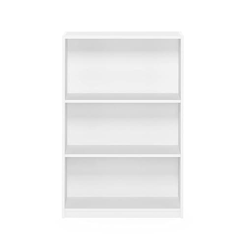FURINNO JAYA Simple Home 3-Tier Adjustable Shelf Bookcase, White - White - 3-Tier thumbnail 7