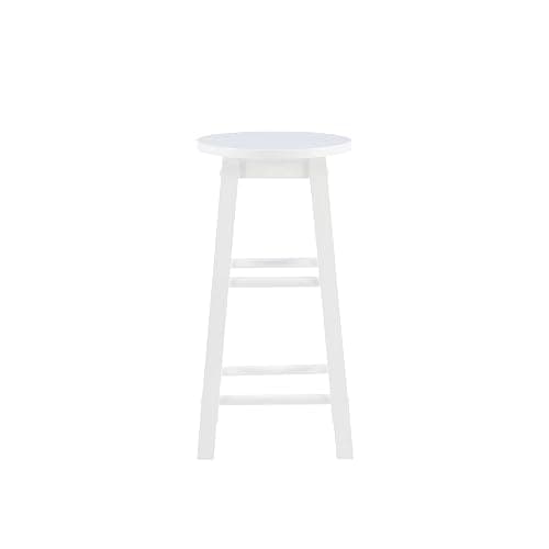 Zeke White 24" Counter Stool with Round Seat by Linon thumbnail 10