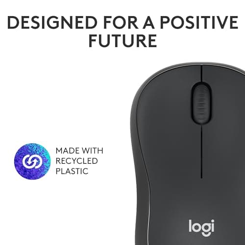 Logitech M240 Silent Bluetooth Mouse, Wireless, Compact, Portable, Smooth Tracking, 18-Month Battery, for Windows, macOS, ChromeOS, Compatible with PC, Mac, Laptop, Tablets - Graphite thumbnail 8