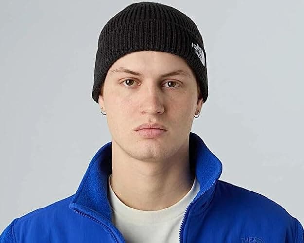 THE NORTH FACE TNF Logo Box Cuffed Beanie | Classic Fit, Rib Knit Winter Hat for Men & Women thumbnail 2