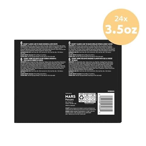 Cesar Wet Dog Food Home Delights & Classic Loaf in Sauce, Breakfast & Dinner Variety Pack, 3.5 oz. Trays, 24 Count (Pack of 1) thumbnail 10