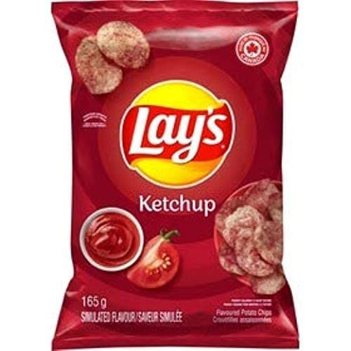 AZPantry Canadian Lays Ketchup Chips 2 Pack 165g, Comes in a Crush proof box Imported from Canada Family Size Chips Pack Amazing Canadian Snacks thumbnail 3