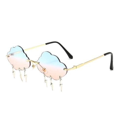 ENTHYI Cloud lightning Sunglasses for Women/Men Rimless Wave Glasses Eyewear for Party Rimless Sun glasses - Image 1