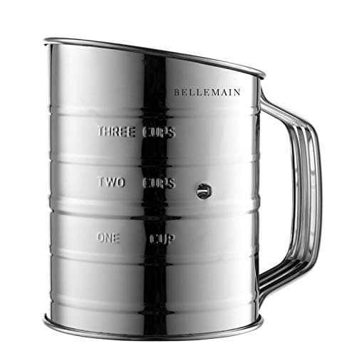 Bellemain 3 Cup Flour Sifter for Baking Fine Mesh Rotary Hand Crank with Loop Agitator for Quick Sifting, Flour Sifter Stainlees Steel thumbnail 7
