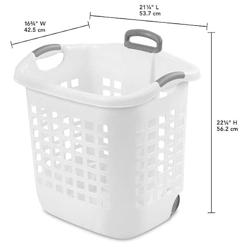 Sterilite 1.75 Bushel Ultra™ Wheeled Laundry Basket Plastic, White, (Pack of 1) thumbnail 3