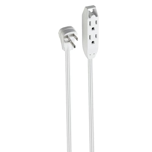 Globe Electric 24202 6.5ft Medium Duty 3-Outlet Indoor Extension Cord, Grounded, White thumbnail 2