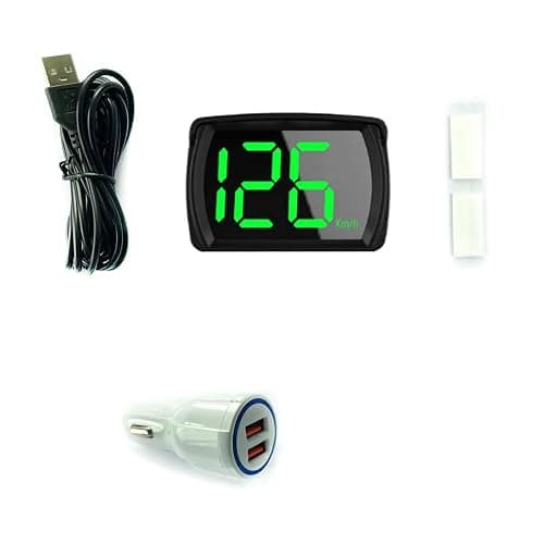 Shkalacar Car HUD Headup Display KM/H MPH GPS Digital Speedometer with LED Large Font Display + Car Charge Adapter for Car Truck SUV Motorcycle thumbnail 2