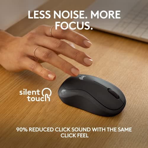 Logitech M240 Silent Bluetooth Mouse, Wireless, Compact, Portable, Smooth Tracking, 18-Month Battery, for Windows, macOS, ChromeOS, Compatible with PC, Mac, Laptop, Tablets - Graphite thumbnail 3