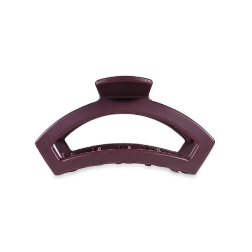 TELETIES - Open Large Hair Clip - Fall Collection - Hair Claw Clips for Women - Strong Grip, Bendable Teeth, Curved Design - For All Hair Types and Textures - Burgundy Bliss - Image 1