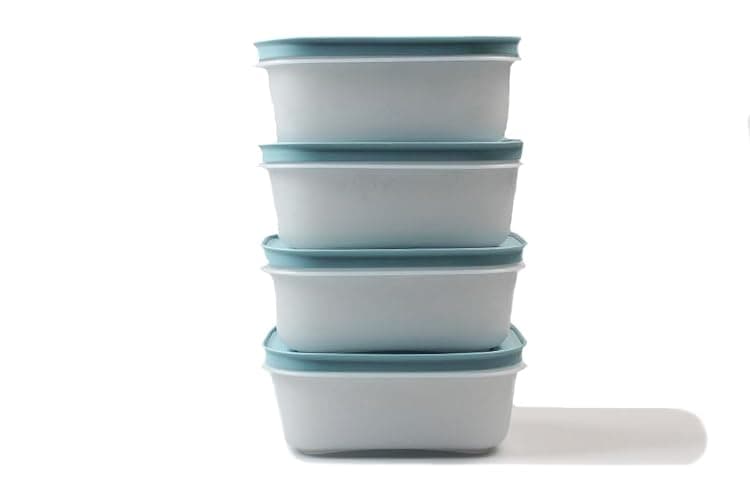 TUPPERWARE Gefrier-Behälter 450 ml weiß-blau (4) Eiskristall Behälter Kristall P 21752 - Image 1