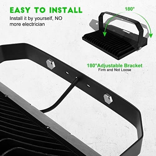 Juyace 240W LED Stadium Lights Outdoor 1500 Watt Equivalent Wider Lighting Angle Led Flood 100-277V 36000LM 5000K Daylight Commercial Arena for Sports Fields and Court (3 Pack) thumbnail 3