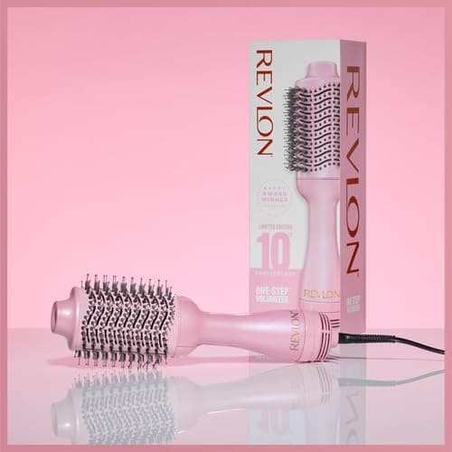 REVLON One-Step Volumizer Hair Dryer and Styler for Easy Salon-Style Blowouts, Revlon Blow Dry Brush for All Hair Types and Lengths, 10th Anniversary Pink Fizz (Limited Edition) thumbnail 8