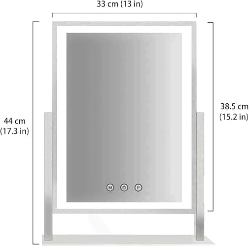 HIEEY Lighted Makeup Mirror, Hollywood Vanity Mirror with Lights, Three Color Lighting Modes, and 5X Magnification Mirror, Smart Touch Control, 360°Rotation (17.3in,White,Gift Box) thumbnail 2