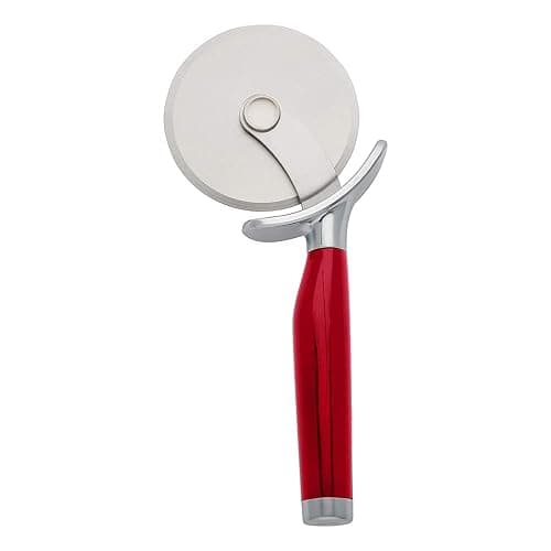 KitchenAid Classic Pizza Wheel with Sharp Blade For Cutting Through Crusts, Pies and More, Built In Finger Guard for Safety and Comfort Grip to Protect Fingers, Dishwasher Safe, 9-Inch, Red - Image 1