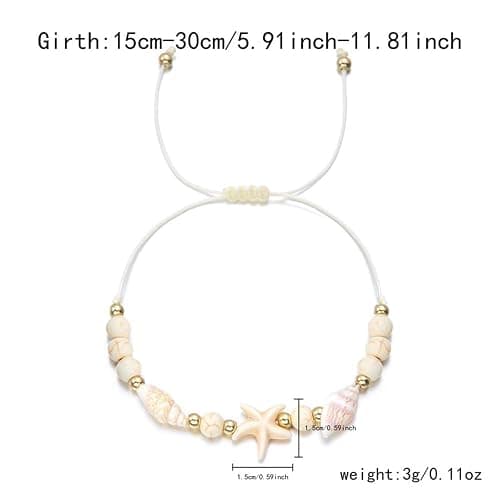 Shell Bracelets for Women Boho Seashell Rope Bracelet Beach Bracelets for Women Starfish Bracelet Suffer Beach Jewelry thumbnail 9