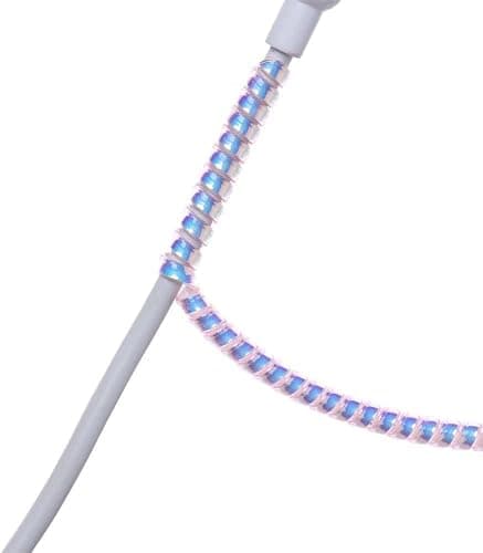 Cable Protector Animal Proof Wire Repair, Pink Cord Protector for Pets Headphone Saver Spiral Cable Wrap Strain Relief, Cord Sleeve for Phone Cable USB Date Cable thumbnail 3