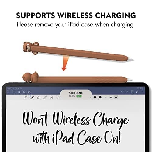 NIUTRENDZ Cute Bear Apple Pencil Case for Apple Pencil 2nd Generation Case Silicone Protective Cover Sleeve Skin Accessories (Strawberry Pink, Apple Pencil 2nd Generation) thumbnail 3