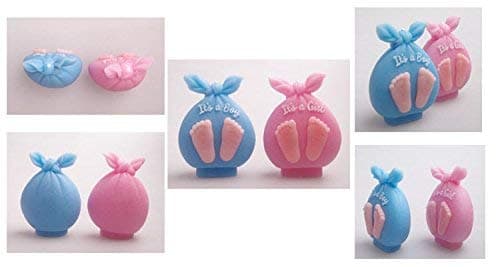 Baby Shower Silicone Candle Mold,3D Baby Foot Silicone Soap Mold Fondant Cake Decorating Candy Chocolate Mould (Boy&Girl) thumbnail 5