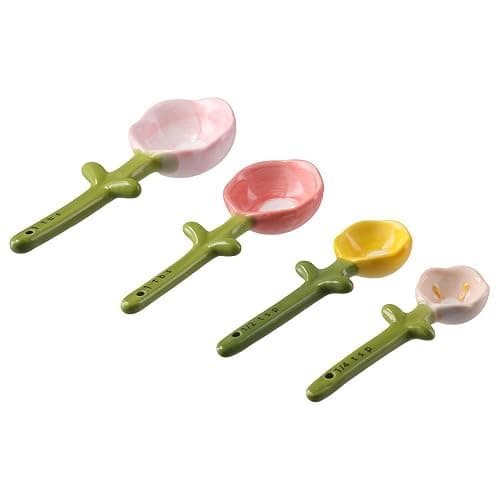 hobbyme Sunflowers Measuring Spoons and Cups Set, Cute Ceramic Measuring Spoons, Baking Sunflowers Measuring Spoon with Holder for Milk Powder Sugar Salt Wet Dry Ingredients thumbnail 7