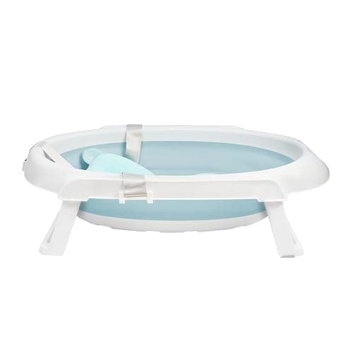 Baignoire pour bébé avec support, pliable, avec support antidérapant, insert de bain pour nouveau-né,66 * 61 * 82cm- Vert thumbnail 4