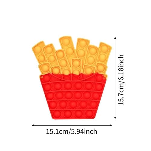 Ranzah Pop Fidget Toy Push Pop Bubble Sensory Toy For Kids And Adults Travel Poppet Toy Squishy Toy For Gifts & Parties ADHD Stress & Anxiety Relief Toy Squeeze Toddler Toy (French Fries) thumbnail 3