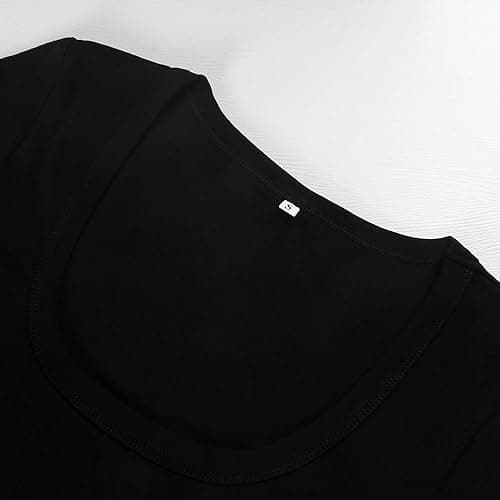 GEMBERA Womens' Stretchy Scoop Neck Short Sleeve Shirts Fitted Casual Basic Top T-Shirts thumbnail 6