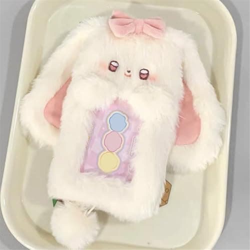 BLULILY Plush Rabbits Card Holder - Soft & Lightweight - Cartoon Design - Unisex - White - Girls thumbnail 4