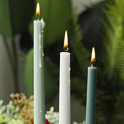 Christmas Green Taper Candles 10'' Non-Toxic Green Shades Ombre Colored Candle Sticks Set of 4 | Natural Soy Candlesticks Colorful Decor Centerpiece Amber Sandalwood Scented thumbnail 7