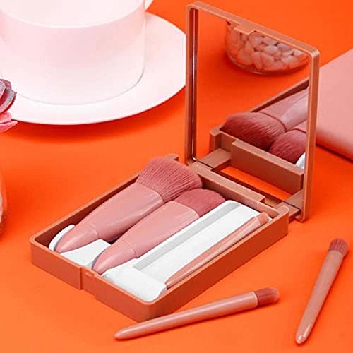 Easy-taken Travel Makeup Brush Set, COSHINE 5pcs Mini Complete Function Cosmetic Brushes Kit (5pcs with mirror) thumbnail 2